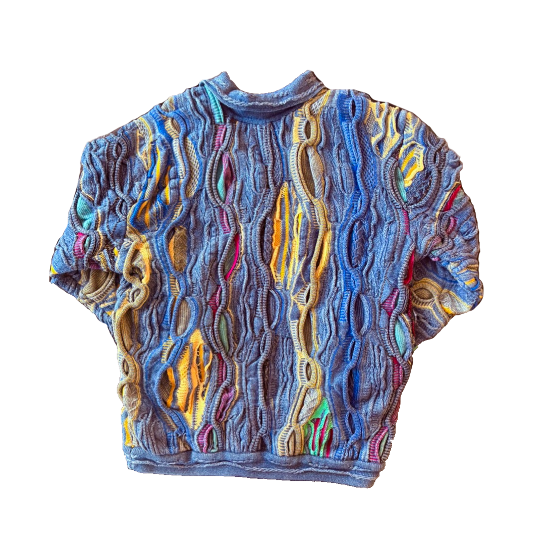 COOGI Blues 3D Knit Collared Sweater