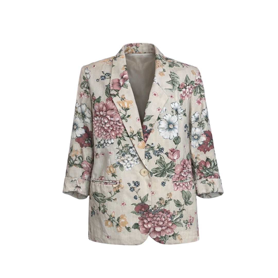 New U Attitude Floral Linen Blazer