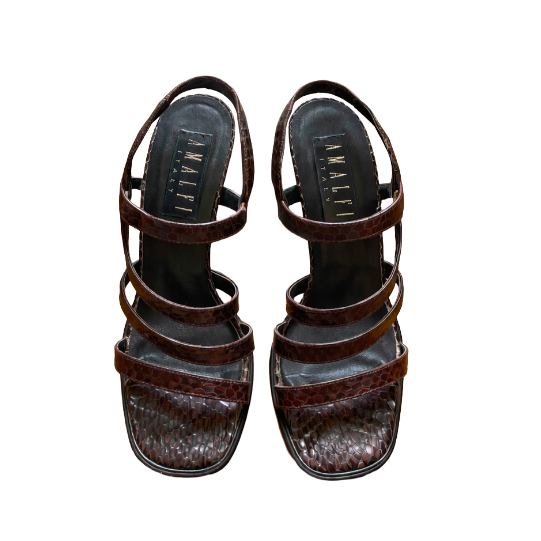 Amalfi Snakeskin Leather Kitten Heels 