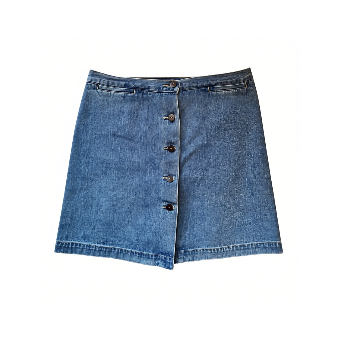 Button Front Denim Skort