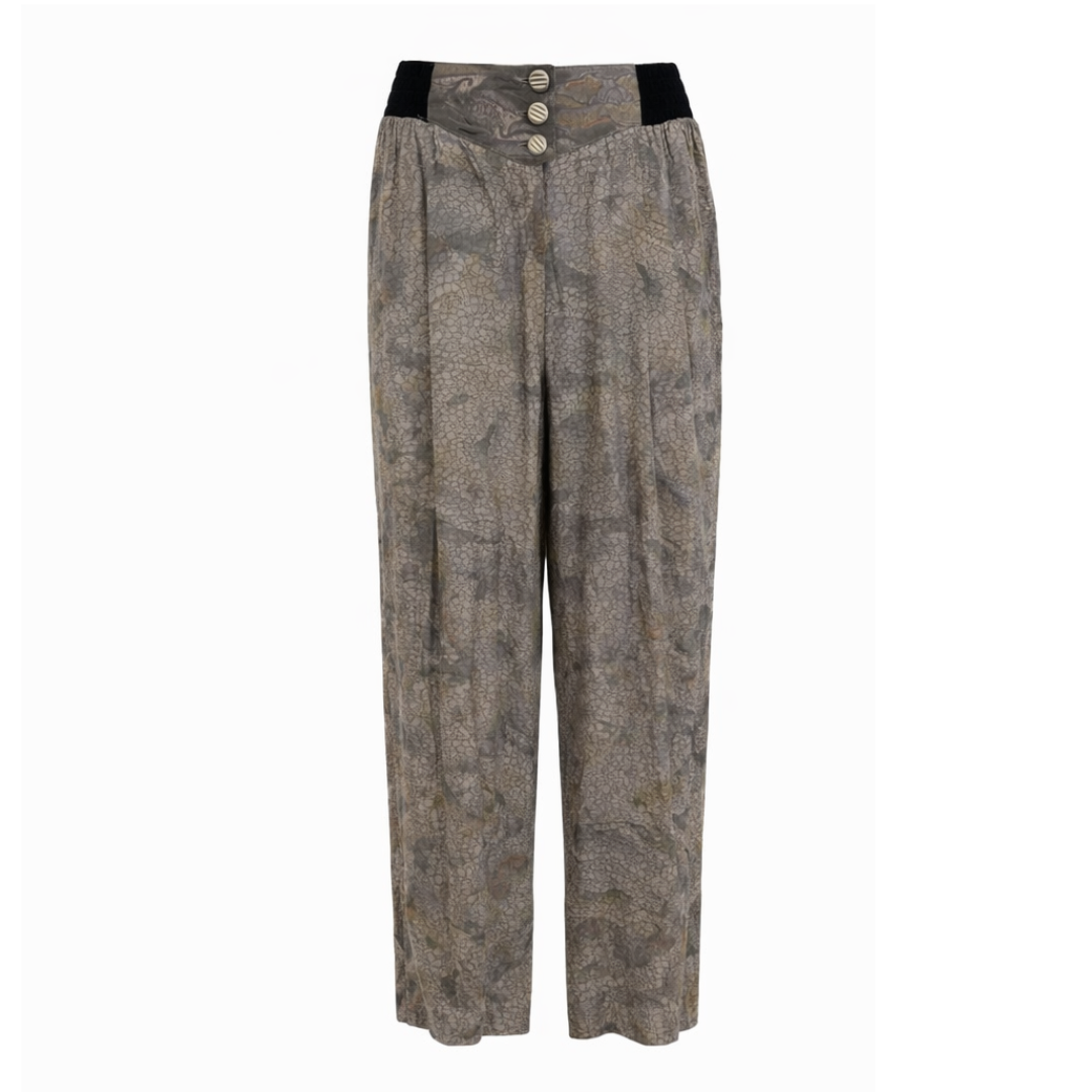 Alligator Print Wide Leg Trousers 