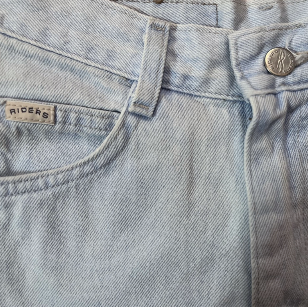 Riders High Waist Light Wash Cuffed Shorts