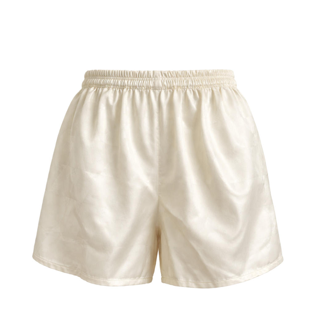  Ivory Satin Pajama Set