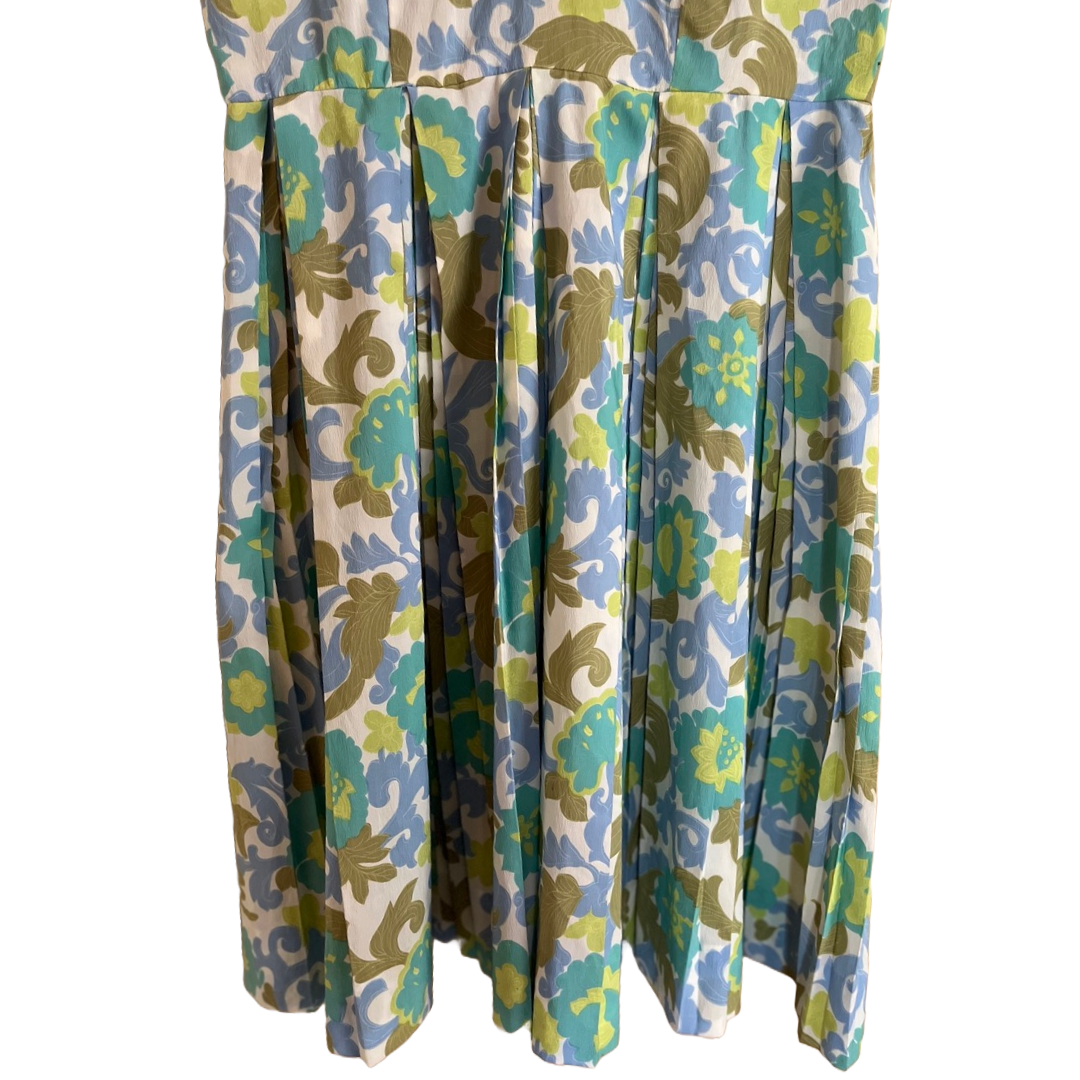 Tucker-Grossman Floral Pleated Dress