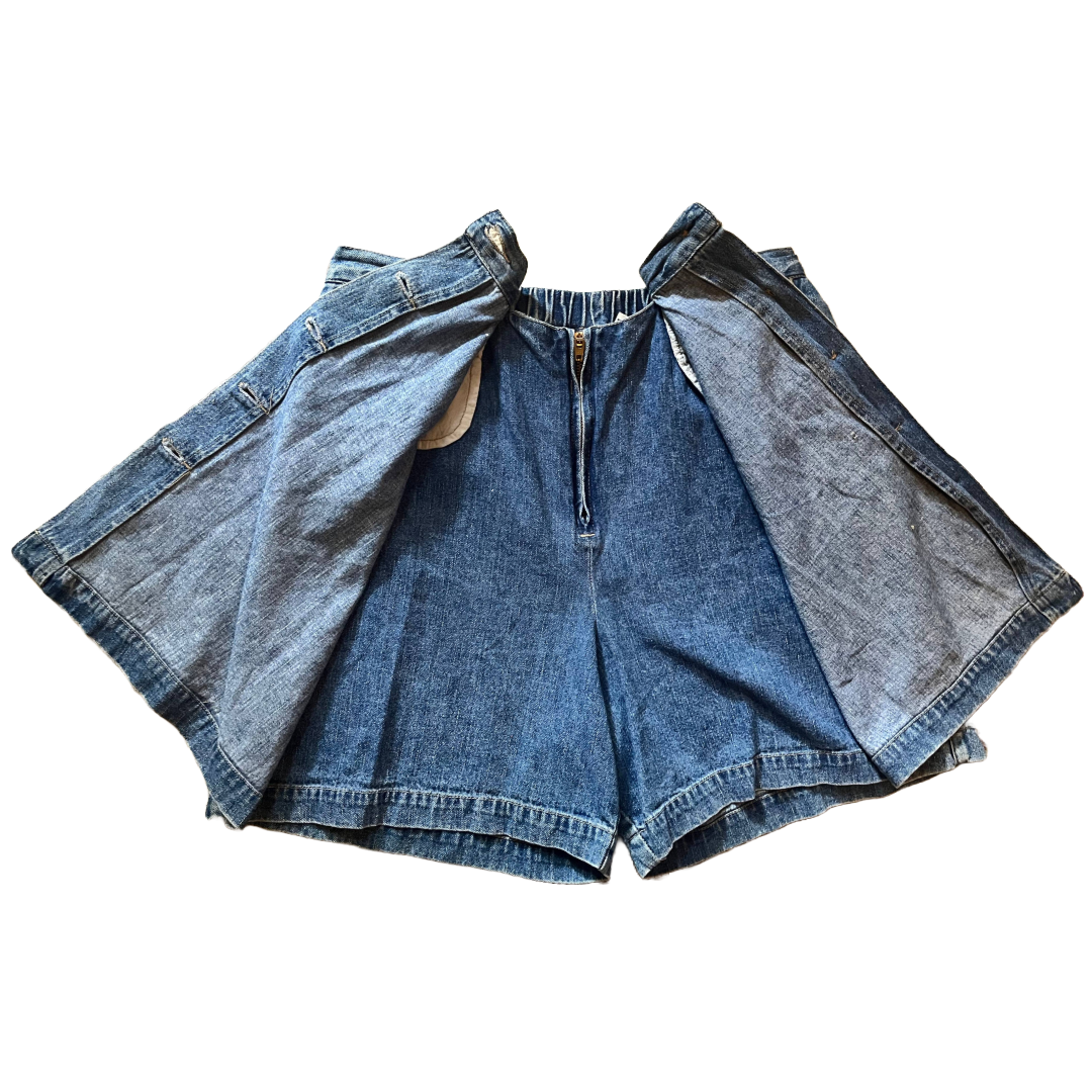 Button Front Denim Skort
