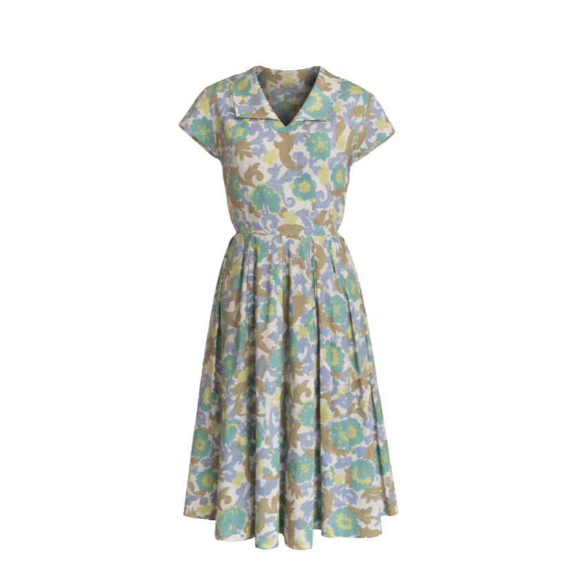 Tucker-Grossman Floral Pleated Dress