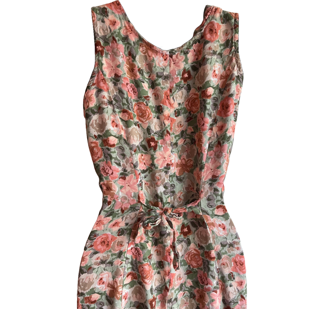 S. Roberts Floral Button-Down Sleeveless Dress