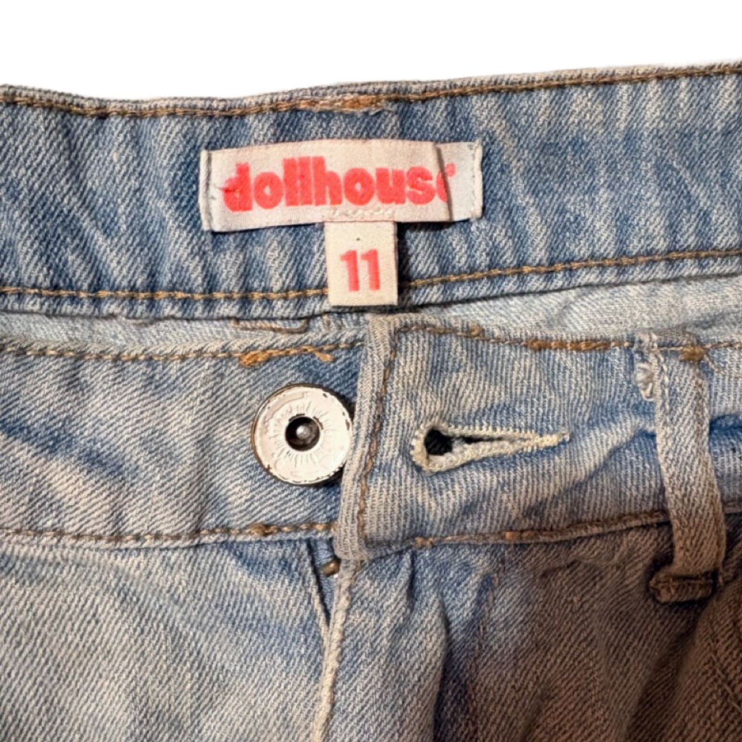 Distressed Y2K Cut Off Jean Shorts