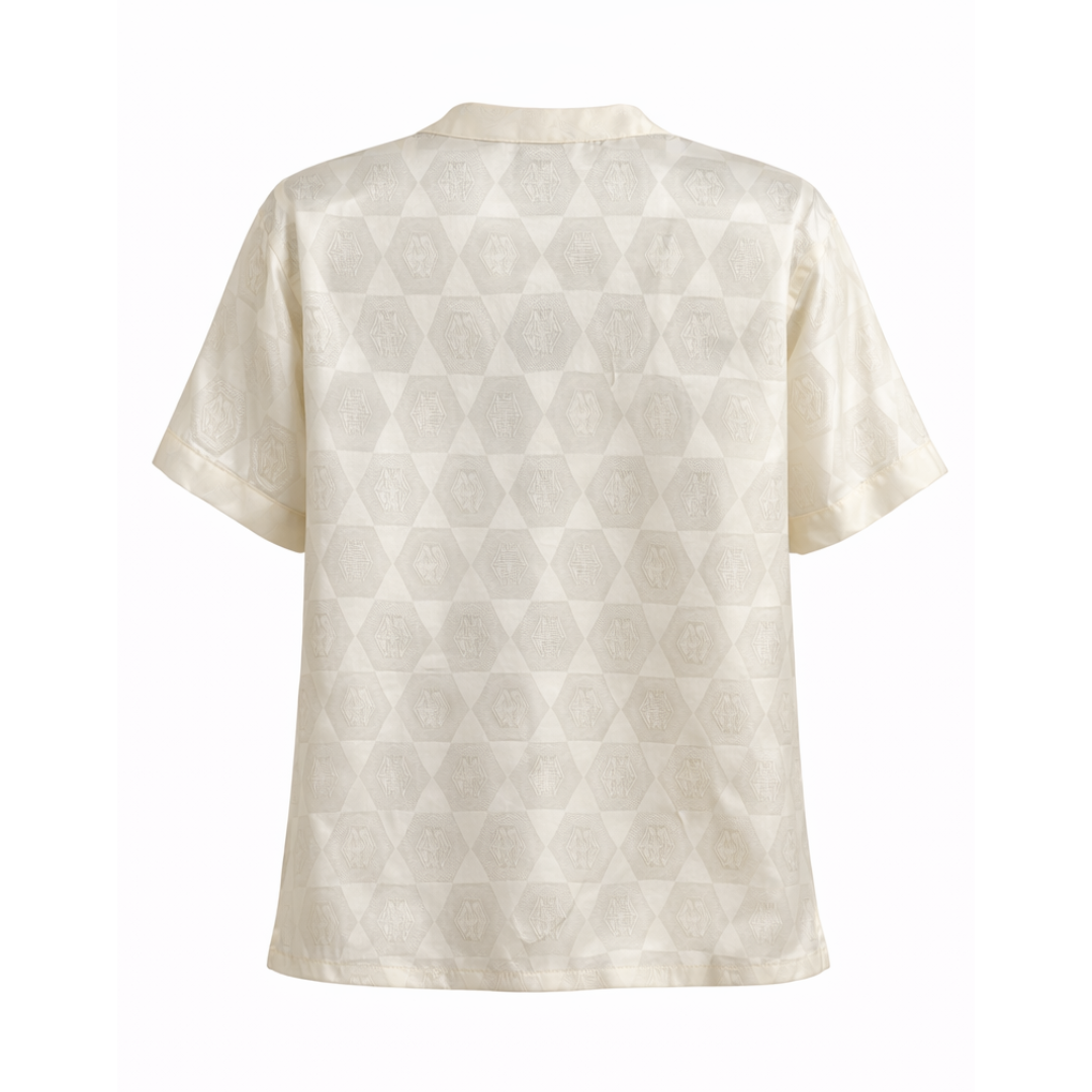  Ivory Satin Pajama Set