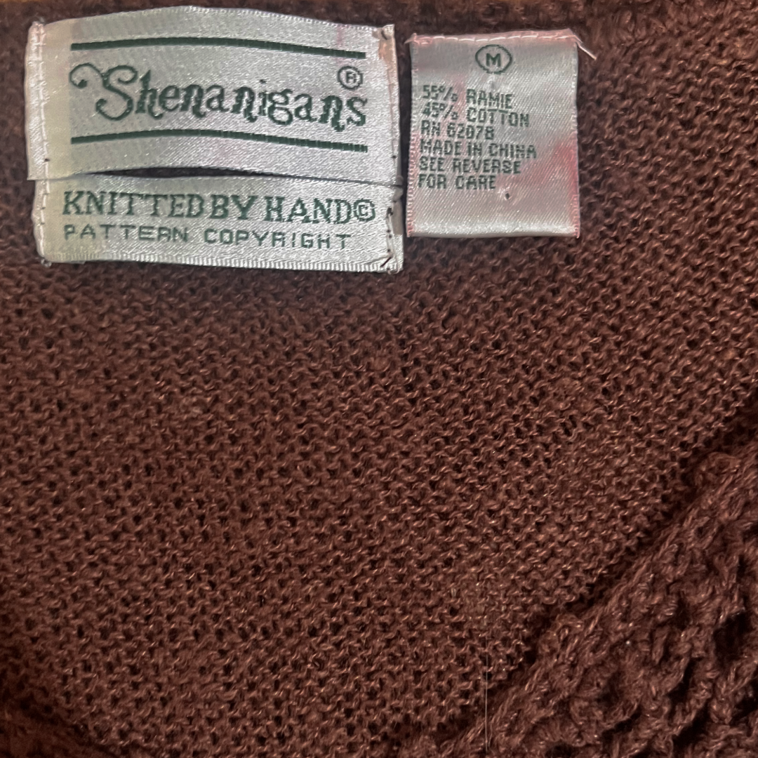 Shenanigans Hand Knit Crochet Sweater