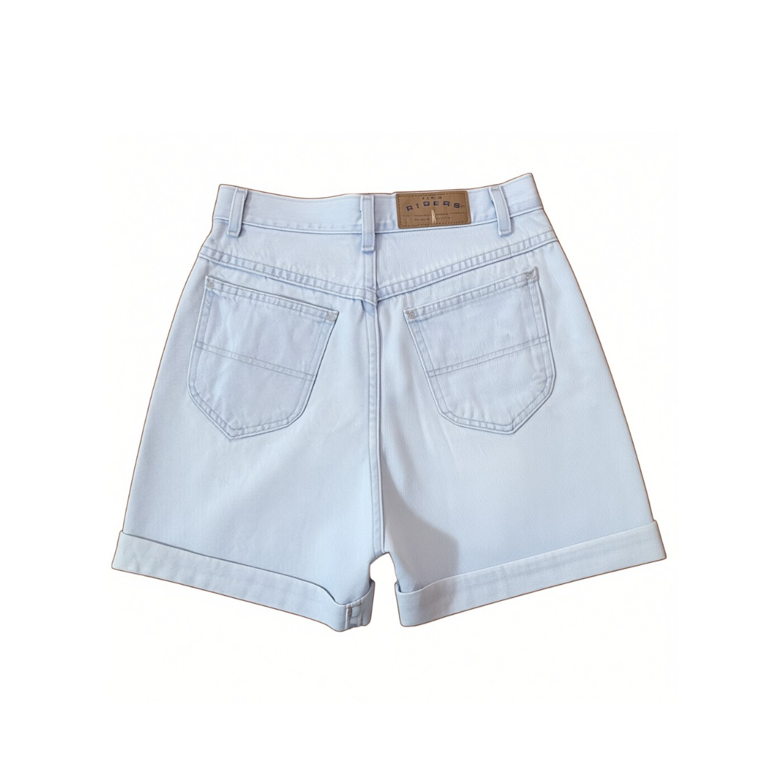 Riders High Waist Light Wash Cuffed Shorts