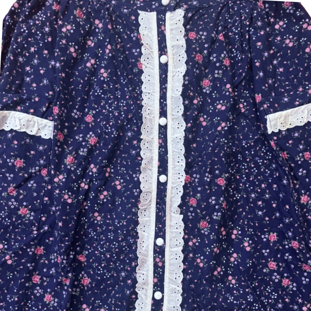 Cottage-core Floral Lace Trim Skirt