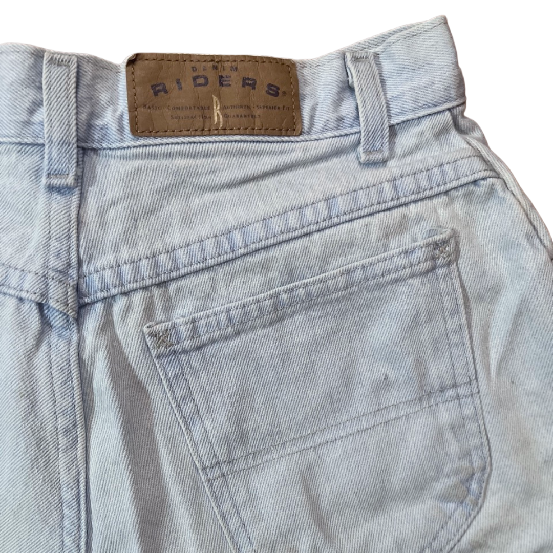 Riders High Waist Light Wash Cuffed Shorts