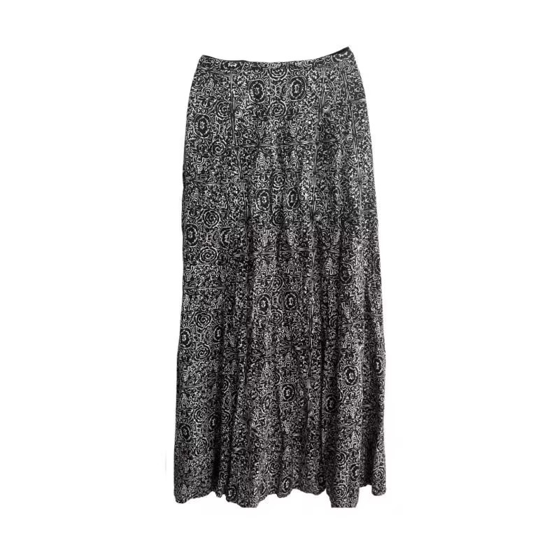  Paisley Baroque Print Button-Front Midi Skirt