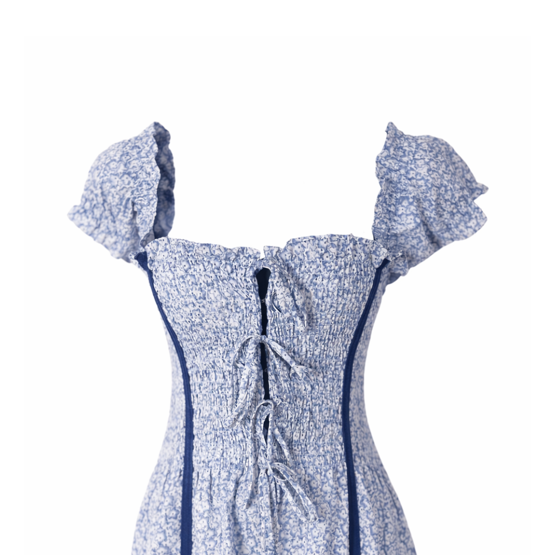 Anastasia Floral Smocked Milkmaid Dress