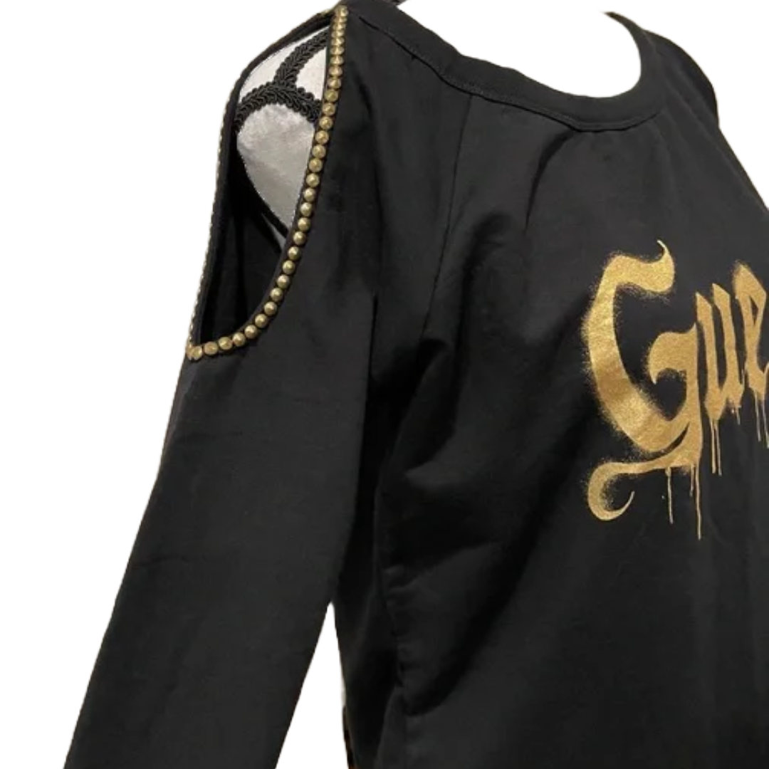 Guess Studded Cold Shoulder Sweater 
