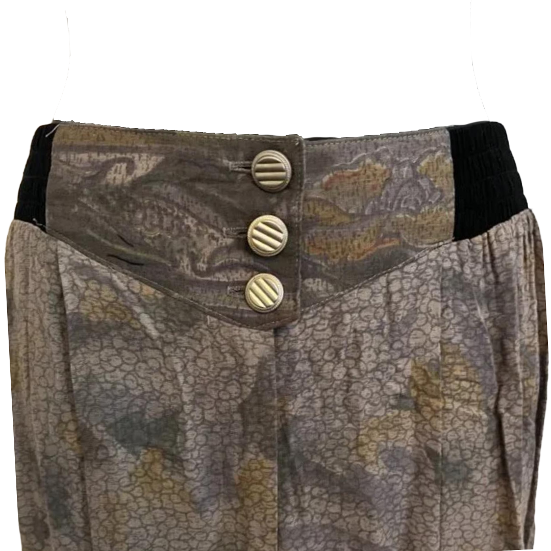 Alligator Print Wide Leg Trousers 