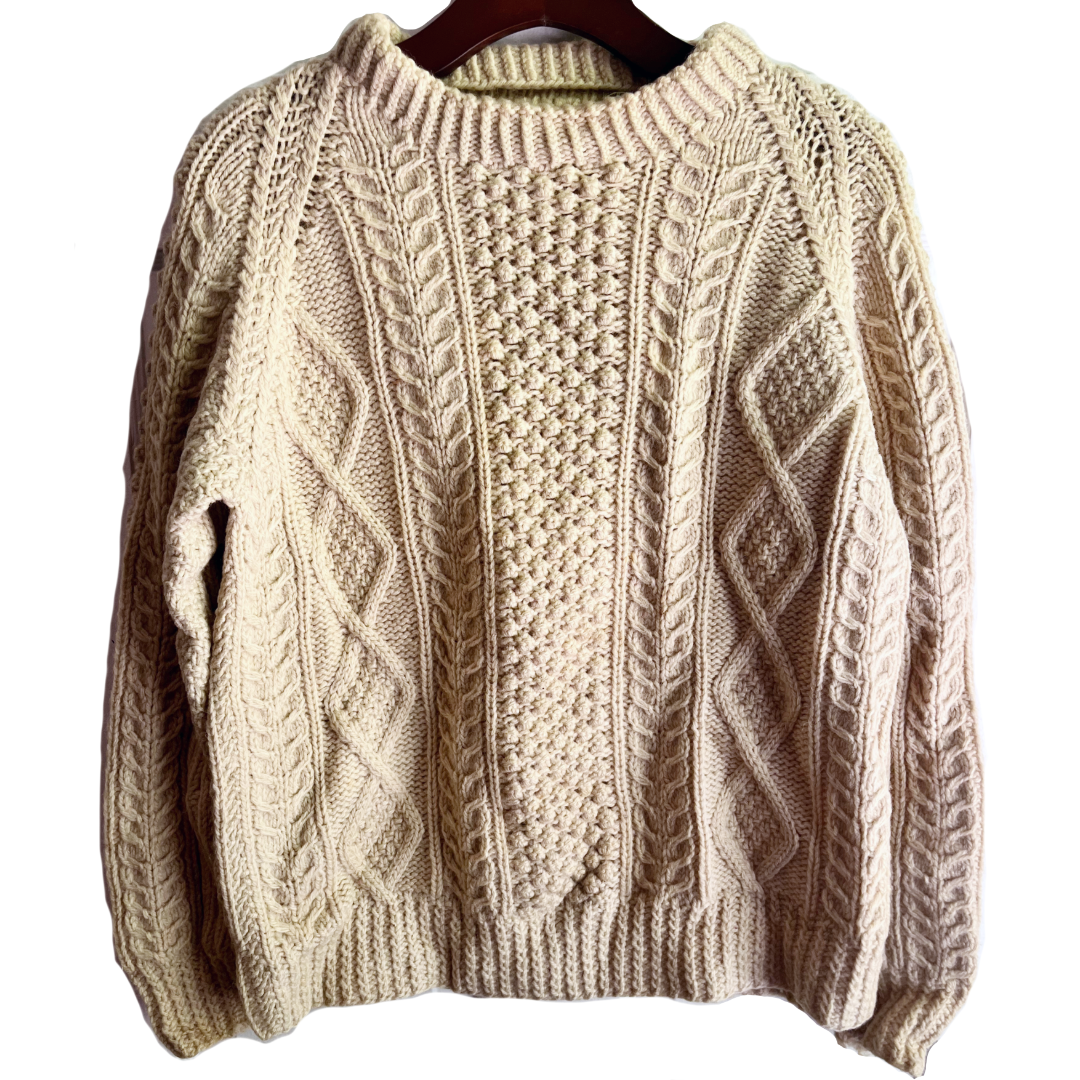 Scottish Cable Hand Knit Wool Sweater