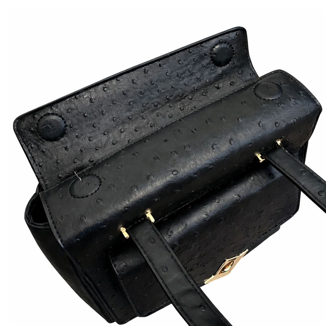 Ostrich Embossed Faux Leather Bag