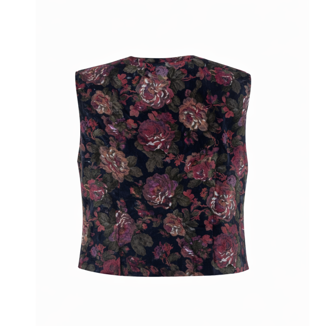 Floral Velvet Vest
