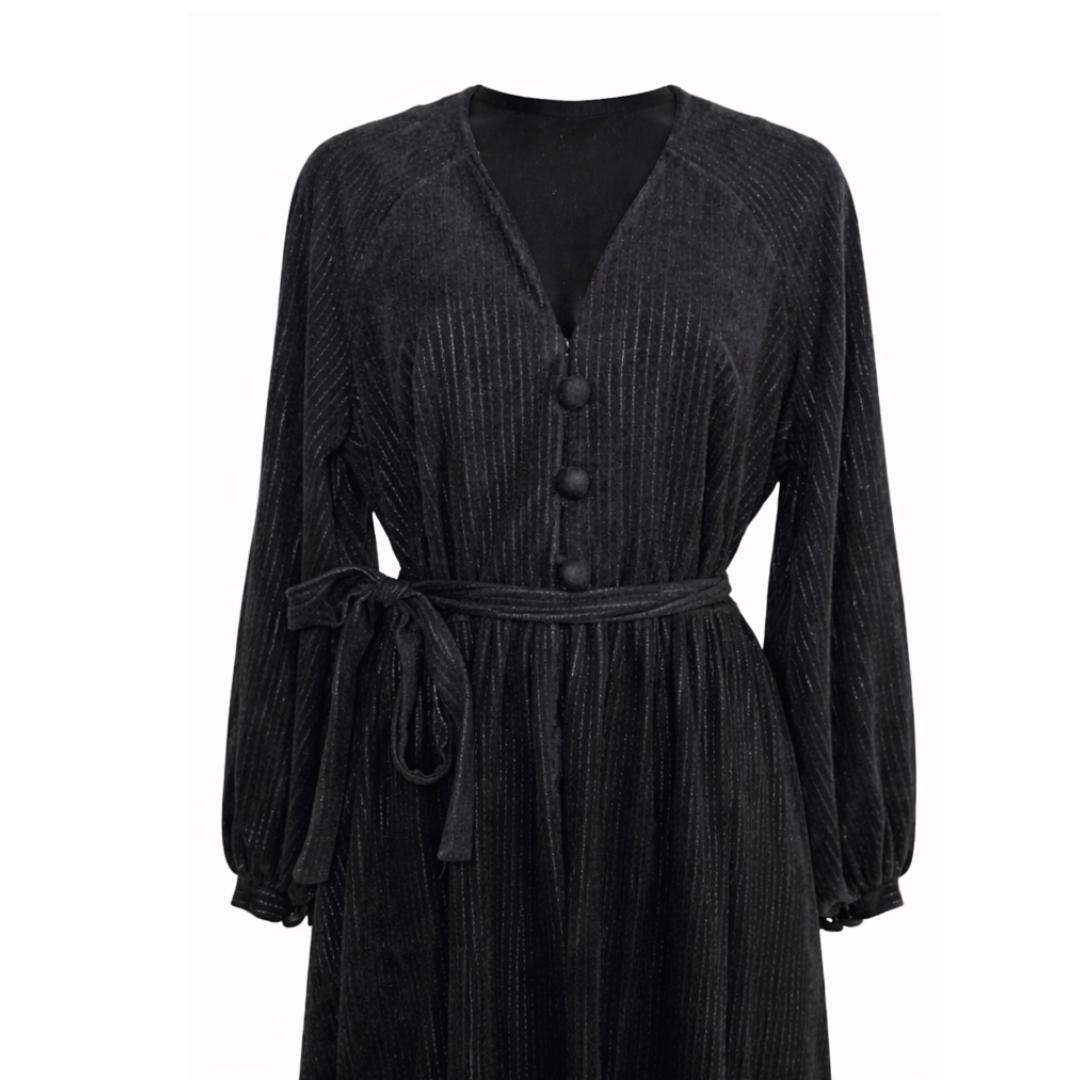 Vanity Fair Metallic Pinstripe Dress