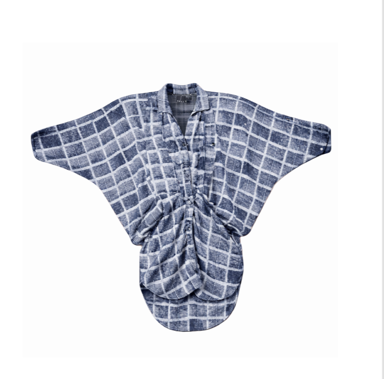 BOEZ Abstract Print Batwing Tunic