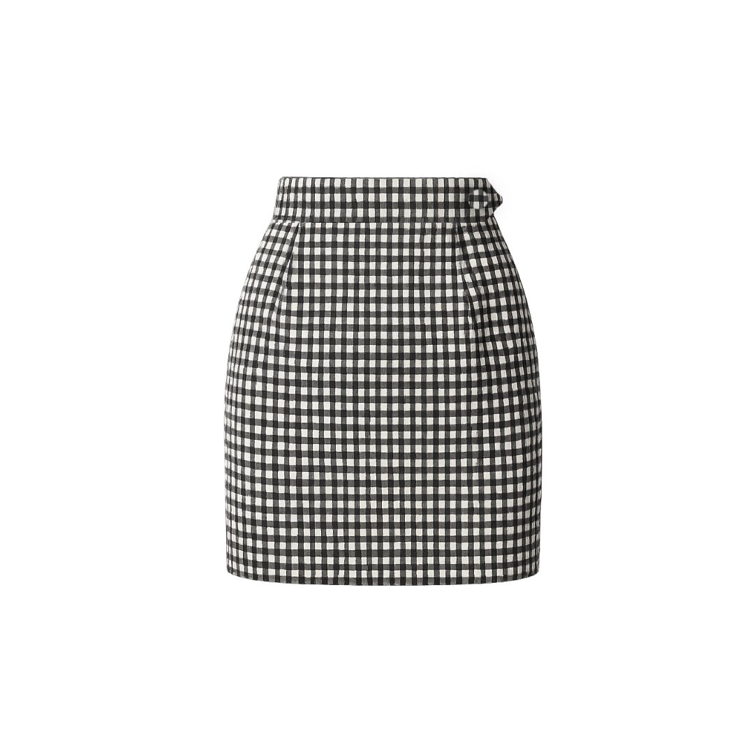 Moschino Gingham Wool Mini Skirt
