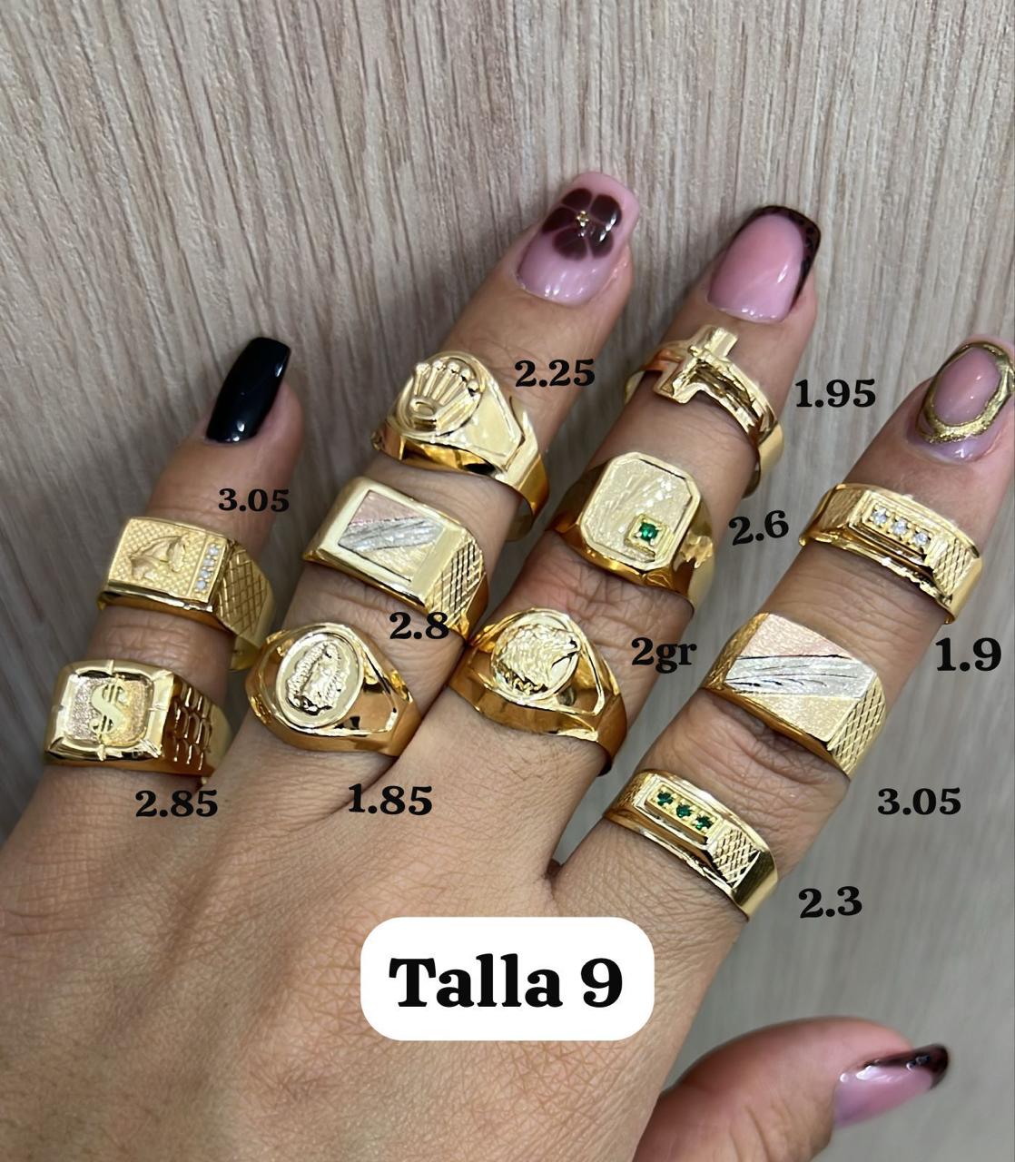 Anillos de oro para hombre - Talla 9