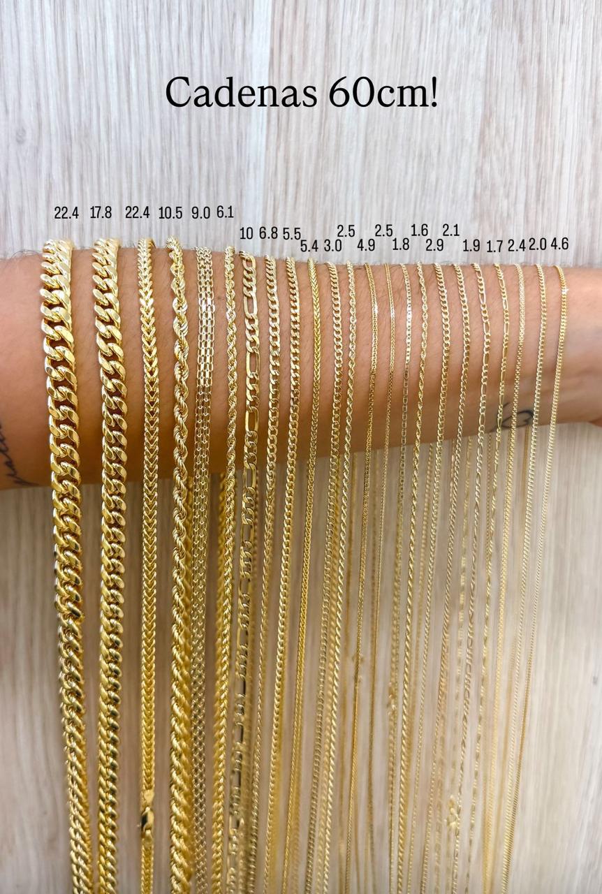 Cadenas de oro de 60 cm