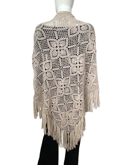 Châle en point d’ananas beige clair