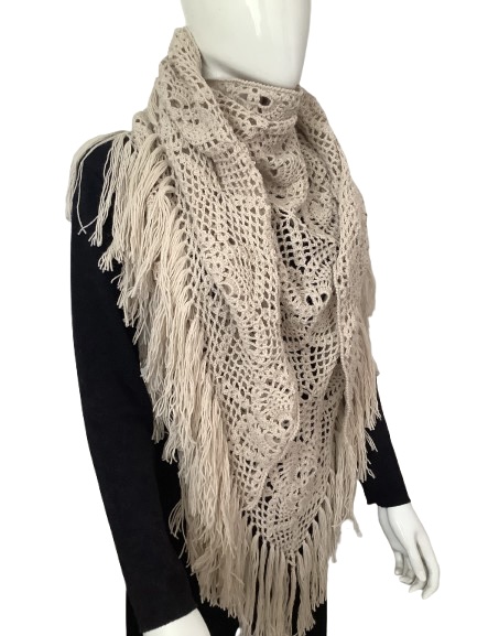 Châle en point d’ananas beige clair