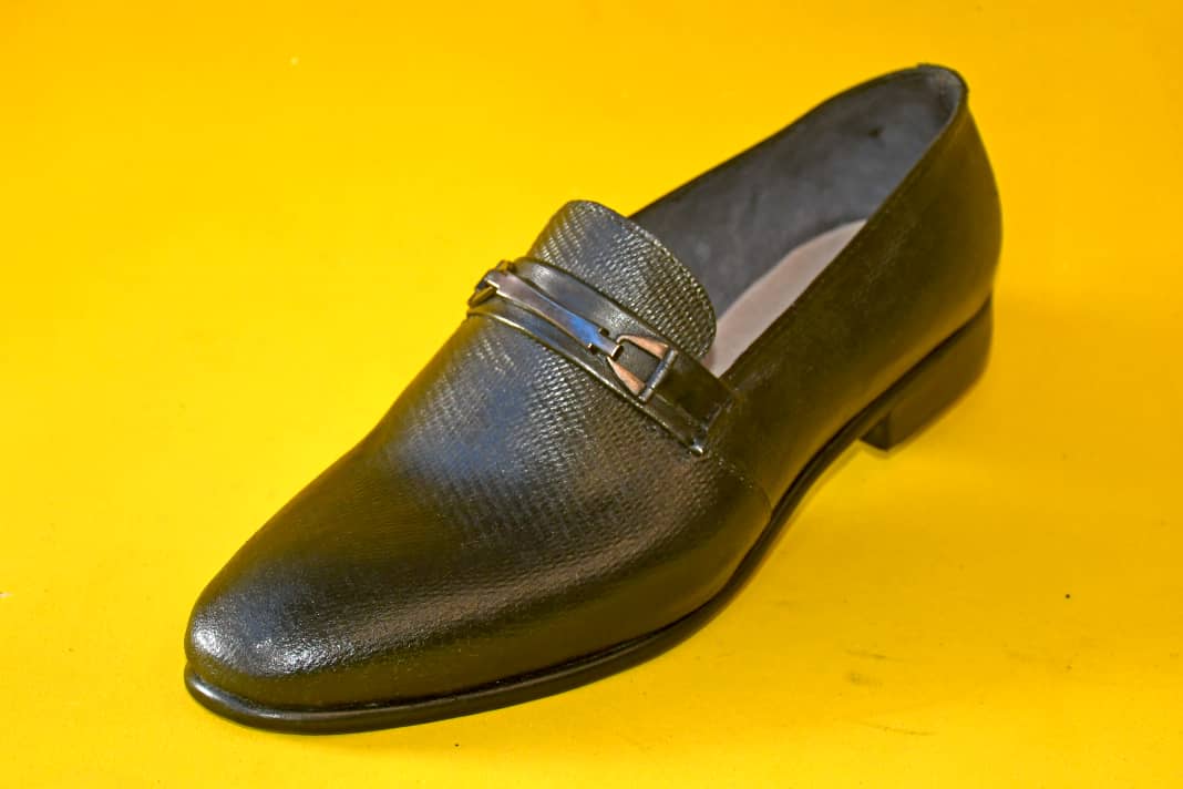 Mocassin en cuir noir