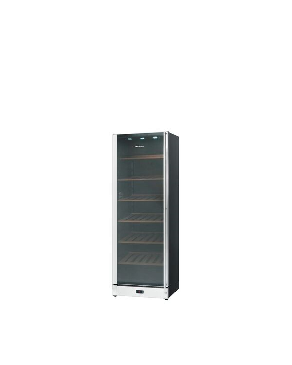 Smeg 60cm Classic Stainless Steel and Glass Freestanding Wine Cooler
