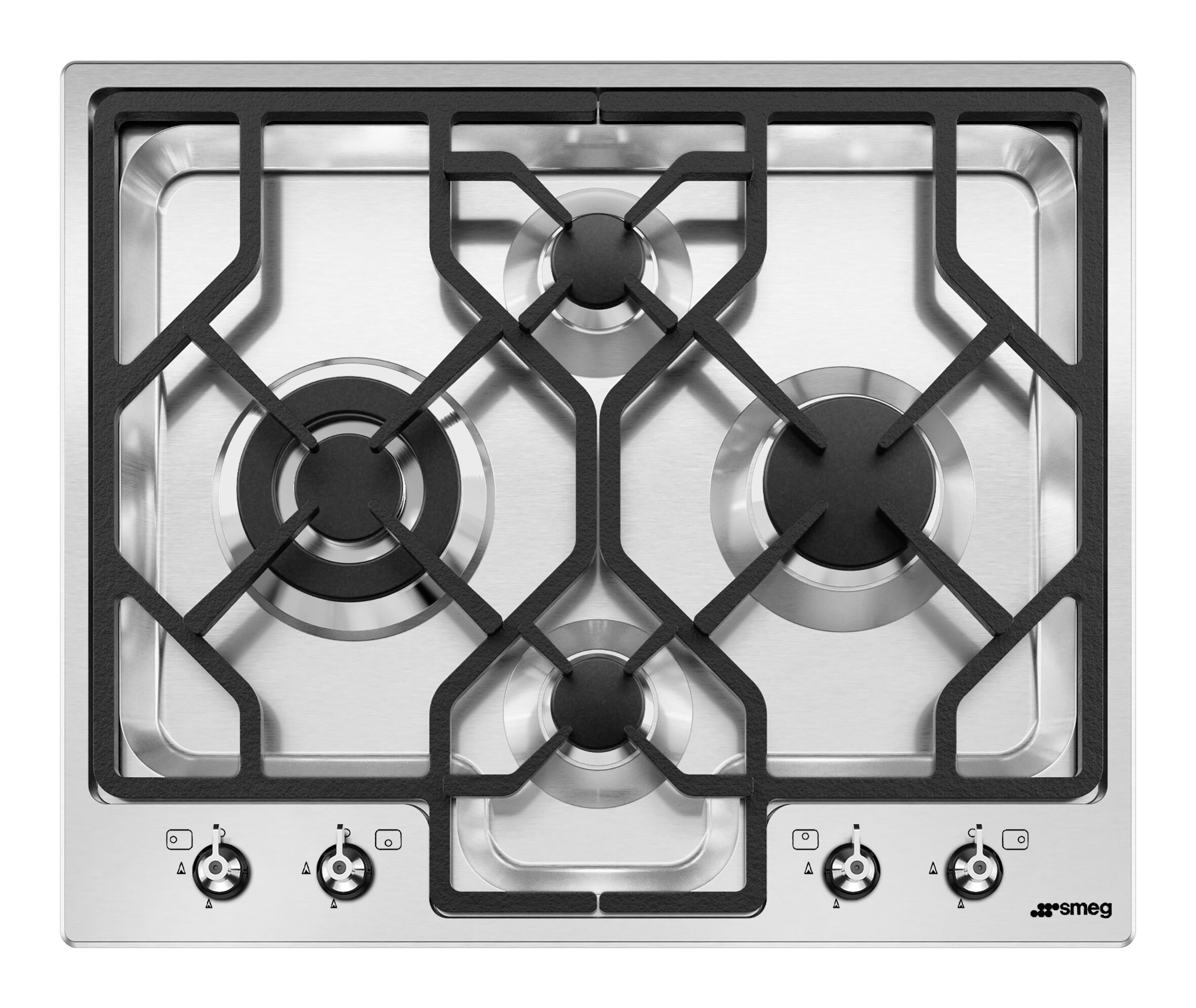 Smeg 60cm Ultra-low Profile Stainless Steel 4 Burner Gas Hob