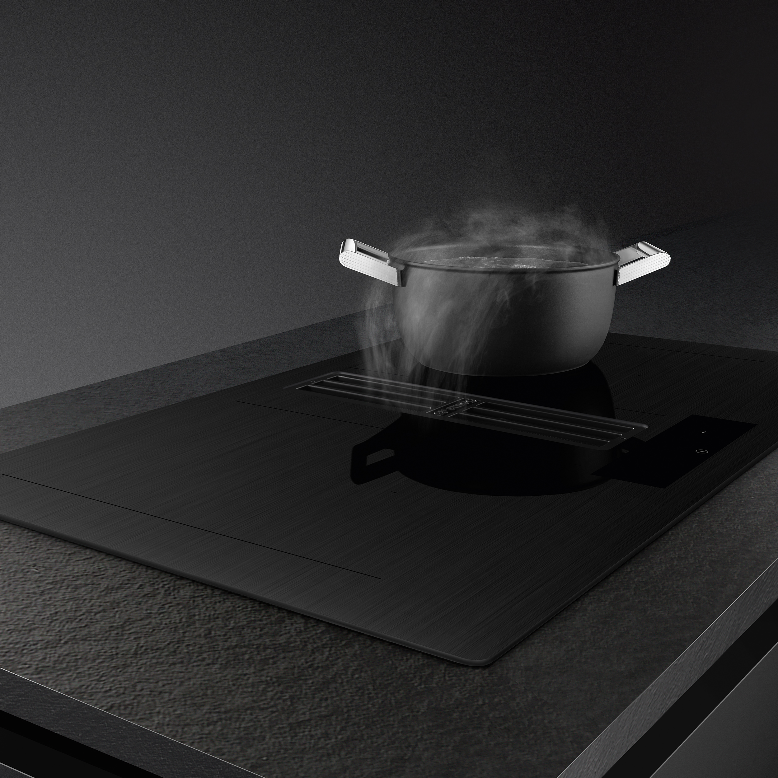 80 cm Combination Induction Hob and Integrated Extractor 