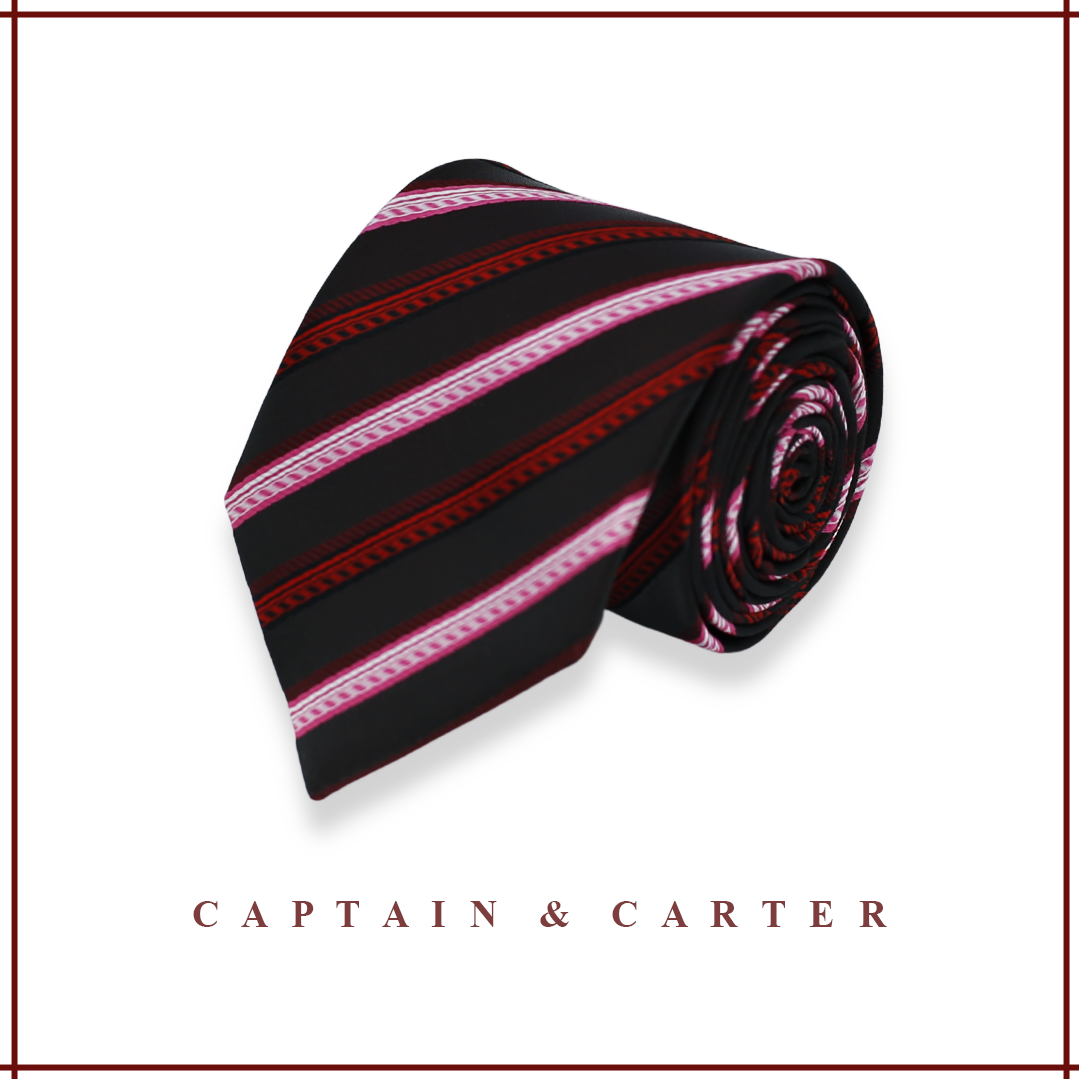 The Regency Berry Stripe Jacquard Silk Necktie