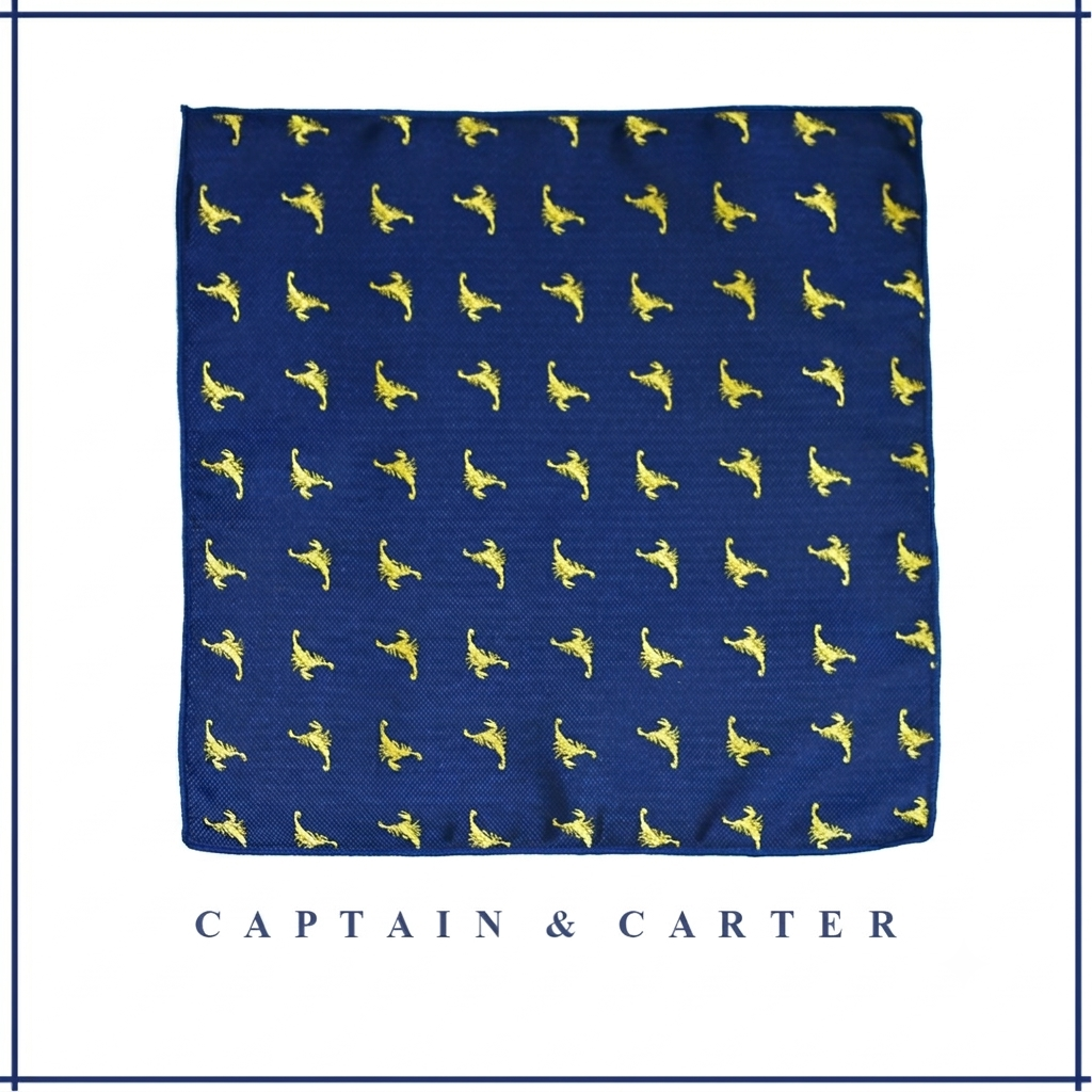 Golden Scorpio Silk Pocket Square