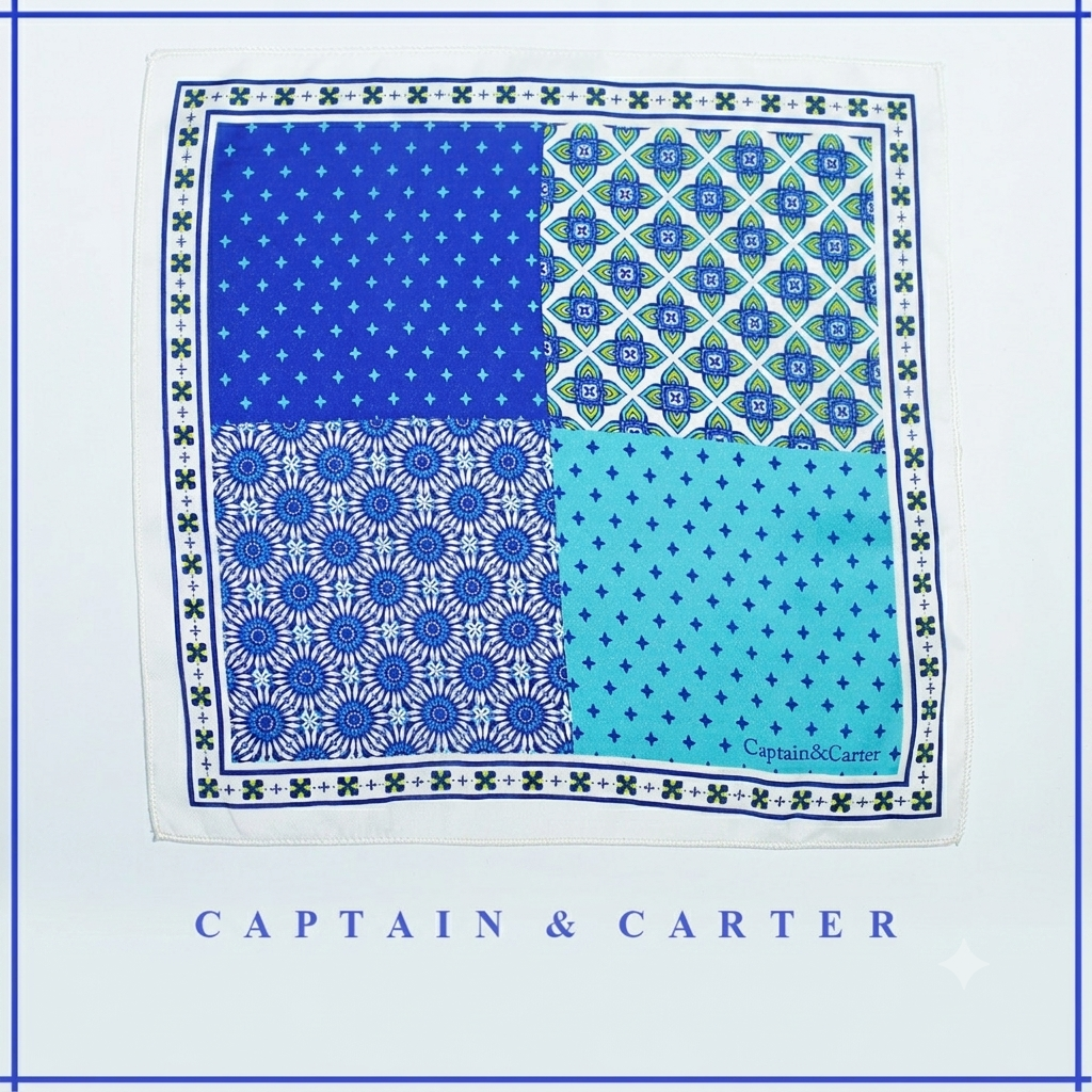 The Cerulean Silk Pocket Square