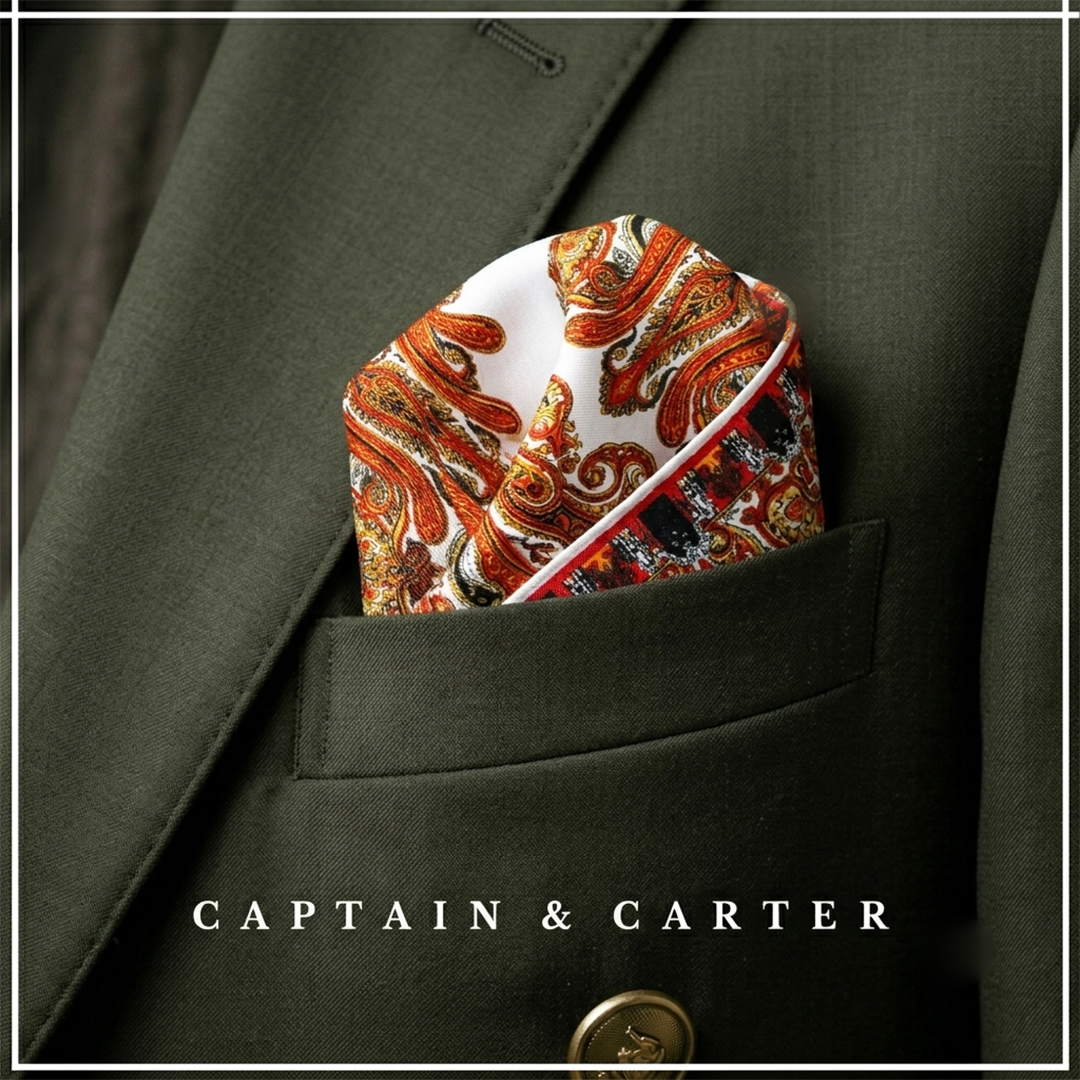 The Tuscan Fire Silk Pocket Square
