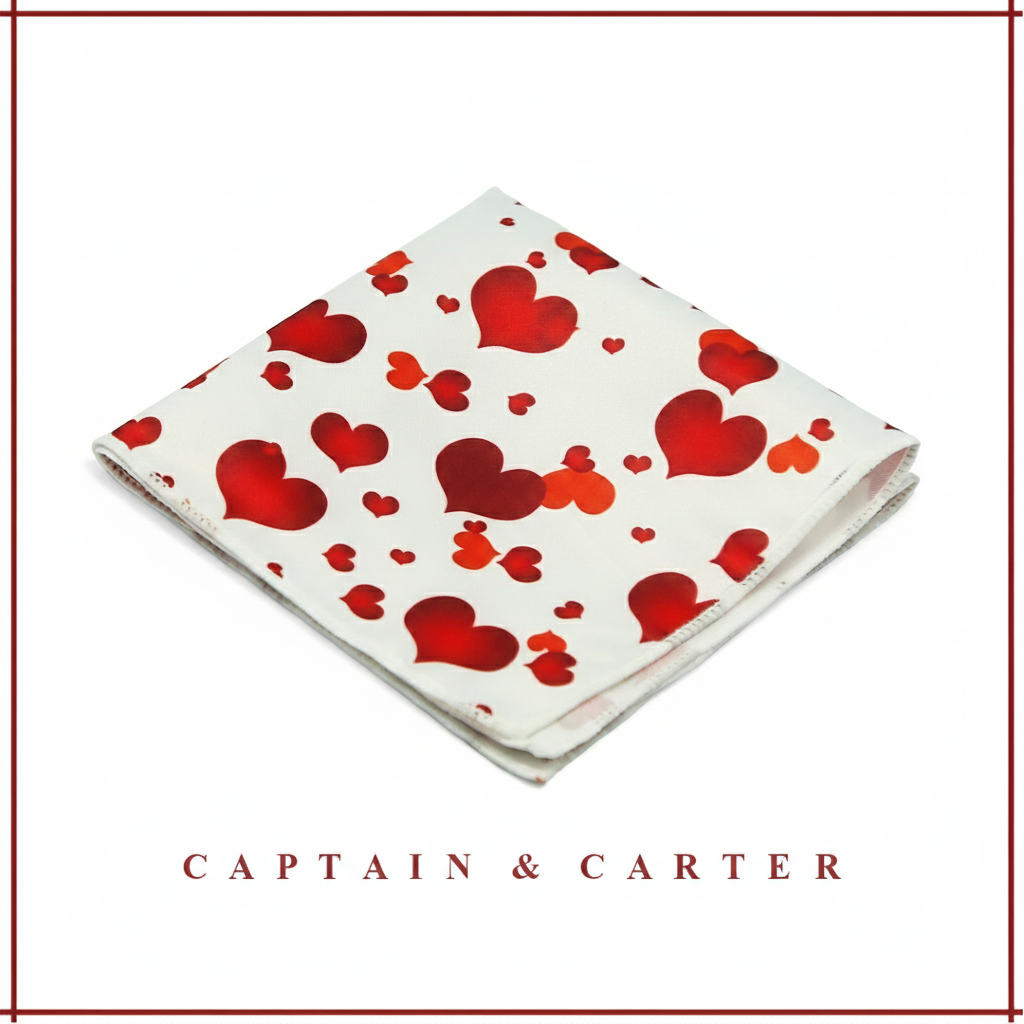 The Amore Infusion: Crimson Heart Silk Pocket Square