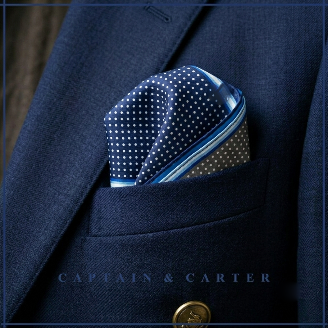 The Quadrant Polka Silk Pocket Square
