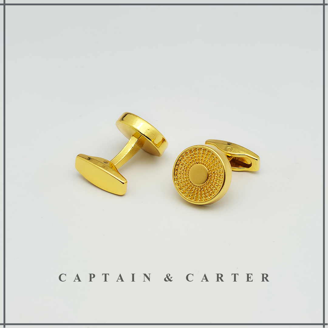 Gold Round Cufflinks