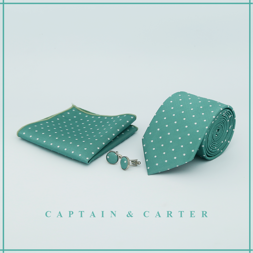The Celeste Dot necktie  Set