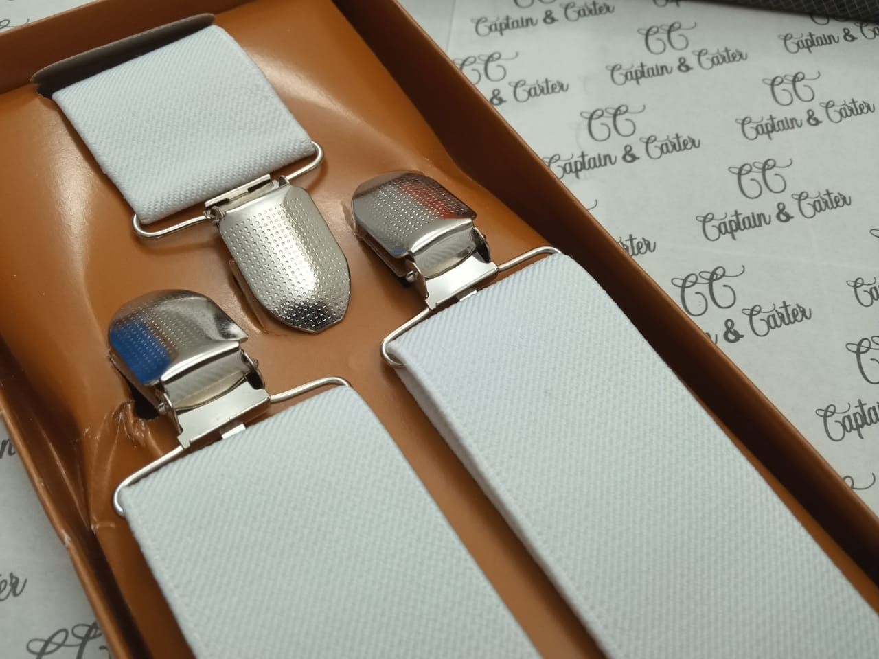 Classic White Suspenders