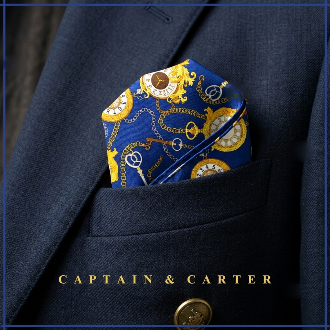 The Chronos Silk Pocket Square