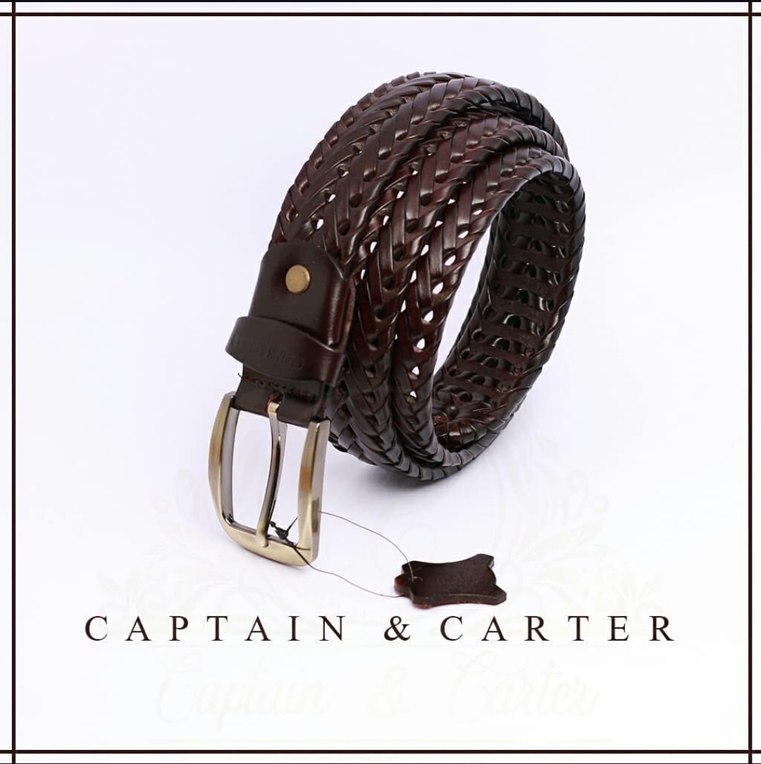 Black Braided Leather Belt