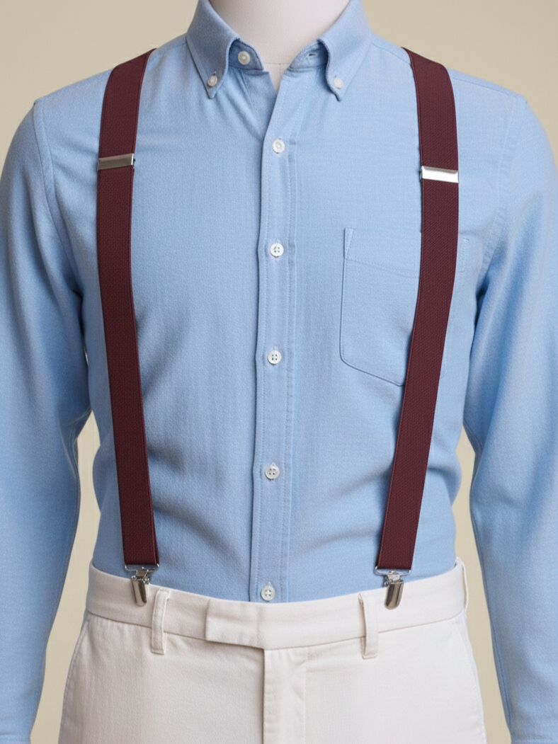 Classic Burgundy Suspenders