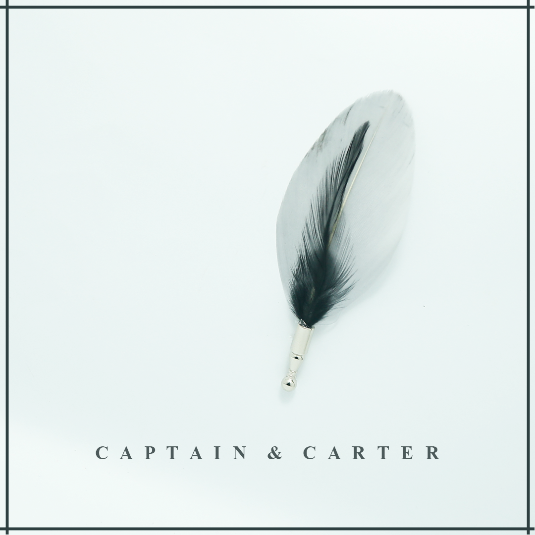 Monochrome Quill Brooch