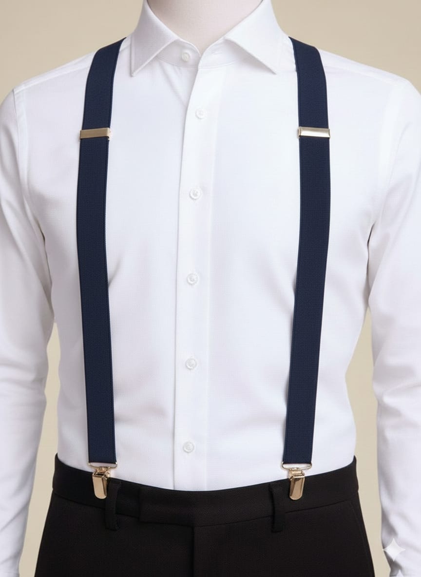 Classic Navy Blue Suspenders