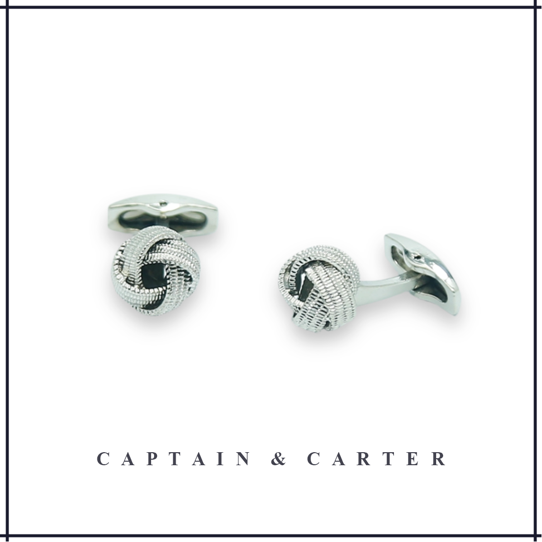 French Knot Slver Cufflinks